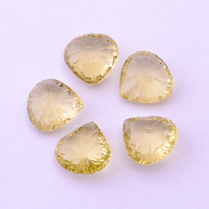 Cuarzo Limón Verde Natural Premium, Cabujón Facetado en Forma de Corazón, Gema Suelta para Fabricación de Joyería DIY, Colgante, Pulsera, Pendientes - Product Image 1