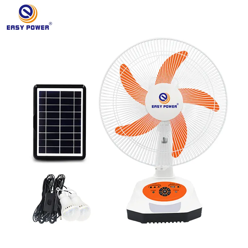 Ventilador eléctrico de mesa de carga de 14 pulgadas, ventilador portátil con función de Banco de energía, recargable por energía solar para exteriores, gran oferta