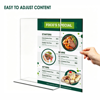 Support de Table Portable en Acrylique Transparent Écologique Coulissant pour Panneau Publicitaire, Présentoir de Menu en T pour Restaurant, Porte-Carte de Prix