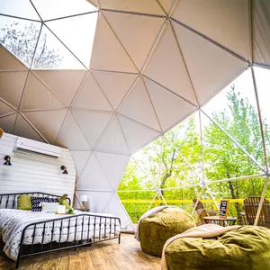 8 10 m व्यास इग्लू ज्यामितीय स्टील आश्रय संरचना होटल लक्जरी घर आउटडोर भू दौर glamping गुंबद तम्बू