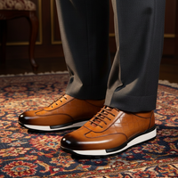 Chaussures de tennis pour hommes, nouvelle collection été, en cuir véritable de vachette, à lacets, semelle extérieure en caoutchouc, style décontracté et tendance pour la marche