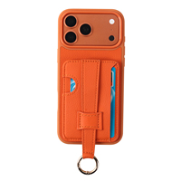 Coque de téléphone motif litchi pour iPhone 18 Pro Max avec dragonne et porte-cartes, compatible avec les coques de téléphone iPhone 17, 16, 15, 14