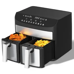 Freidora de Aire de Doble Zona de Acero Inoxidable Eytronic, 10L, Gran Capacidad Profunda - Product Image 3