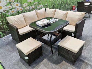 أريكة محادثة من 5 قطع مقطعية مع خوص الروطان ، مع ، من من من من من من الخيزران الهندي - Product Image 5