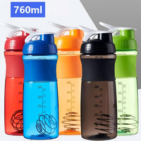 Bouteilles shaker de sport et de gym en plastique écologique vierges de 760 ml, personnalisables directement en usine