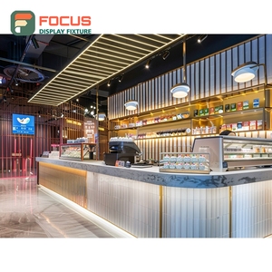 Creative Coffee Display Cabinet White Panel Finish Coffee Bag Display Area Storefront Coffee Cabinet - Product Image 4