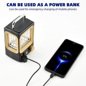 Lampes de camping suspendues portables vintage, lampe multifonction, lanterne rechargeable, lumières décoratives d'intérieur avec panneau solaire - Product Image 5