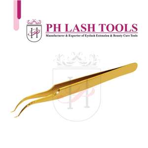 แหนบต่อขนตา,แหนบต่อขนตา V-Bent 90Deg โวลลุ่มโกลด์ฉลากส่วนตัว V-Bent 90deg แหนบต่อขนตาสีทองพร้อมโลโก้ของคุณเอง - Product Image 5