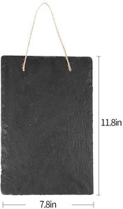Pizarra colgante de granja de pizarra, doble cara, 8x12 pulgadas, decoración de pared rústica negra para cocina, boda, Baño - Product Image 4