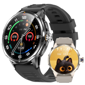 สมาร์ทวอทช์ H100 รองรับเครือข่าย 4G LTE ระบบนำทาง GPS หน้าจอ AMOLED ทรงกลมขนาด 1.65 นิ้ว กล้อง 8MP วัดอัตราการเต้นของหัวใจ ตรวจจับการนอนหลับ แคลอรี่ นับก้าว ระยะทาง - Product Image 1