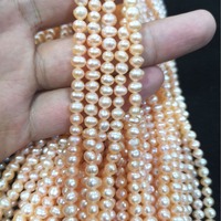 Perles de pomme de terre d'eau douce naturelles de 4 mm à 4,5 mm, perles semi-finies, accessoires de bijoux DIY, vente en gros