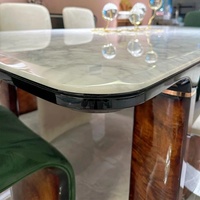 Ensemble table et chaises en bois, design italien luxe léger, mobilier pour la maison, restaurant et villa, démontable