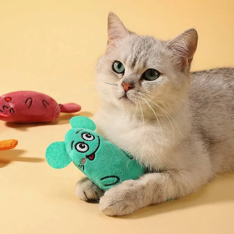hot promotion Teeth cleaning Catnip plush cat self-healing toy stuffed animal Plush Toys interactive toys