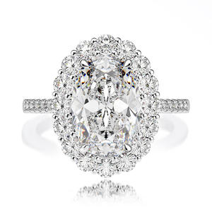 MuShan takı fabrika 4.5 karat Moissanite elmas yüzük kadın Alien 8*12 güvercin yumurta 925 saf gümüş simüle elmas - Product Image 4