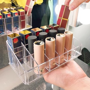Boîte de rangement transparente pour rouge à lèvres, organisateur de maquillage en plastique, support de bureau multi-compartiments pour l'affichage du brillant à lèvres et du rouge à lèvres - Product Image 4