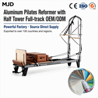 Machine de Pilates Reformer en alliage d'aluminium avec demi-tour, chariot à rail complet, ressorts codés par couleur, équipement de studio en gros, OEM