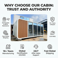 Cabane en bois préfabriquée, maison familiale, conteneur mobile pour la vente au détail, sauna modulaire, pod de spa, camping, complexe hôtelier