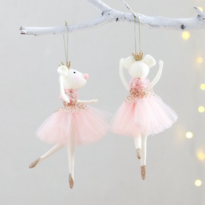 Cross-border New Polyester Mesh Skirt Golden Crown Mouse Pendant Handmade Creative Cartoon Christmas <b>Ornament</b> Scene Decoration - Product Image 2