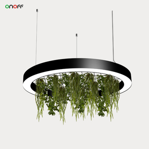 Lámpara de Arte de aluminio con anillo colgante Led decorativo de hierba <span class=keywords><strong>verde</strong></span> para restaurante, hotel, bar, <span class=keywords><strong>Biblioteca</strong></span> - Product Image 1