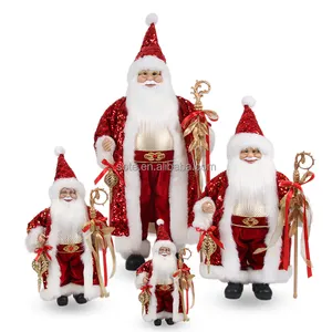 18 "インチ赤いローブ立っているサンタクロースのおもちゃの家の装飾品Navidad Papa Noel Artesanalホリデーギフトクリスマスサンタクロース人形