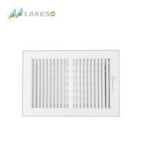 Lakeso Parois latérales de plafond Grille d'alimentation en air verticale à 2 voies Registres d'aération en acier Diffuseurs d'air ventilation HVAC