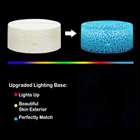 Veilleuse LED 3D optique en ABS avec base USB rechargeable pour cadeau de Noël, support de plaque acrylique pour chambre - Vente en gros