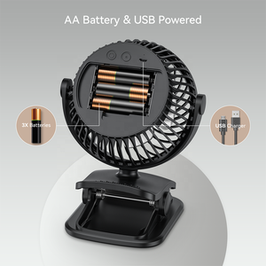 Ventilador de Clip Portátil de 4 Pulgadas con Batería Seca, 3 en 1, de Escritorio, con Clip y Soporte de Pared, Pequeño Ventilador de Aroma con Rotación de <span class=keywords><strong>360</strong></span> Grados - Product Image 5