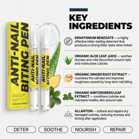 Stylo anti-mastication des ongles à marque privée, au denatonium benzoate, goût amer, pour enfants et adultes, réparation des cuticules