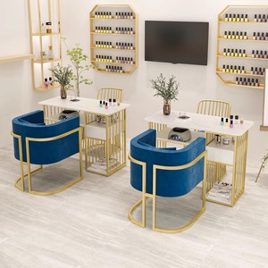 Hot Sale <b>Nail</b> Salon Furniture Manicure <b>Nail</b> <b>Table</b> Beauty Station Client <b>Table</b> with Drawers - Product Image 6