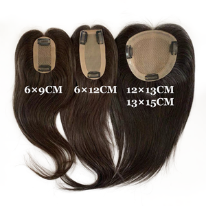 Mái tóc giả thủ công bằng tóc người Remy dành cho nữ với phần đế bằng lụa, tóc nối đỉnh đầu Ấn Độ - Product Image 1