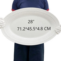 Assiettes de service carrées en mélamine HCMA 19,6 pouces, grandes, géantes, ultra-jumbo, surdimensionnées, pour mariage, cuisine, vaisselle