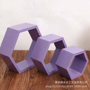 Purple Geometric <b>Wall</b> <b>Mounted</b> <b>Shelf</b> For Living Room Bedroom Storage Rack - Product Image 3