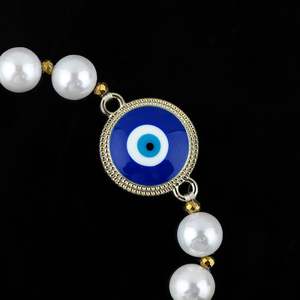 Pulsera de Perlas de Agua Dulce con Ojo Turco y Amuleto de Protección, Joyería de Energía de Chakra, Sanación, Buena Suerte, Regalo Unisex - Product Image 4