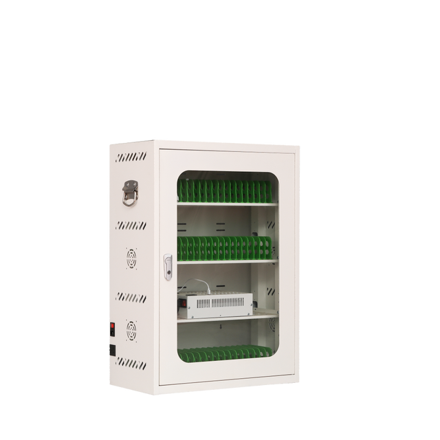 Multi Device Charging Cabinet Mobile Phone Tablet Charging Station Mobile Transparent Glass Door Lock for School Office Hospital