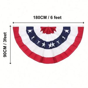 Bandera Plisada de Alta Calidad 100% Fabricada en EE. UU. de 6x3 pies, Precio Competitivo al por Mayor, Banderas Nacionales Americanas para Aficionados, Bandera de Aficionados de 5x3 pies - Product Image 5