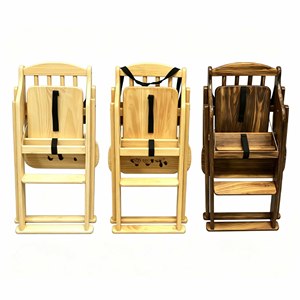 <b>Adjustable</b> Wooden Baby High Chair Toddler Feeding Chair Solid Wood Kids Dining Chair with <b>Footrest</b> OEM - Product Image 3