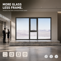 Hangxing Grande fenêtre panoramique en verre à cadre étroit et foncé, vitrage fixe, pour projets de villas et d'hôtels modernes, fournisseur en gros