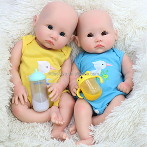 Poupée bébé <span class=keywords><strong>reborn</strong></span> de 45 cm (18 pouces) pour nouveau-né, garçon ou fille, aspect réaliste, corps entier en silicone, <span class=keywords><strong>jumeaux</strong></span> lavables - Product Image 2