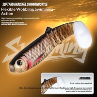 Vente en gros transfrontalière Leurre souple de simulation en PVC, type poisson à queue en T multi-sections 3D, Spanish Magic, sans hameçons, pour le bar