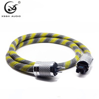 Câble d'alimentation audiophile haut de gamme : Câble d'alimentation CA YIVO DIY/OEM 14 mm, connecteur mâle US 3 broches + connecteur femelle IEC en fibre de carbone