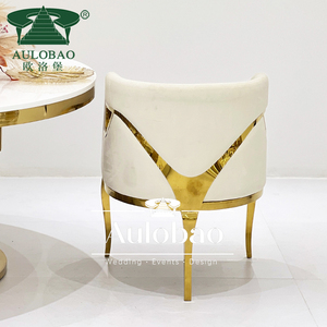 Wedding Event Furniture Stainless Steel Frame Velvet Seat <b>Accent</b> <b>Chair</b> Luxurious - Product Image 5