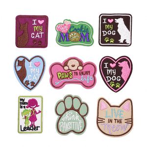Parche de Tela de Fieltro Autoadhesivo con Diseño de Gato y Perro de Dibujos Animados, Parches Termoadhesivos con Logotipo Personalizado, Bordado Personalizado - Product Image 2