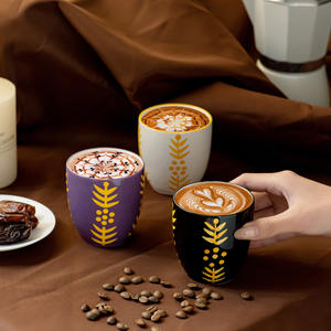 Tazza da Caffè e Tè in Ceramica Dipinta a Mano Stile Medio Orientale - Nuovo Regalo Aziendale 230ml Tazza da Caffè Arabo - Product Image 3