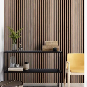 Panneau mural en bois à lattes avec isolation acoustique en fibre de polyester, design bois, fabriqué en Chine - Product Image 6