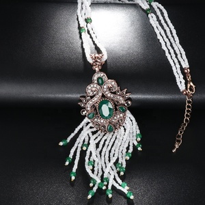 Collier en alliage coloré Mala Bead Landing Charm Chain Boho Custom Name Necklace Wholesale - Product Image 2