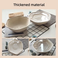Trendz Personnalisé Naturel Biodégradable Jetable Saladier Écologique Hexagonal Déjeuner Canne à Sucre Bagasse Récipient Alimentaire Avec Couvercle