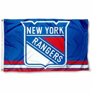 Good quality Custom New York Rangers Indoor Outdoor Banner Flag with grommets for hanging