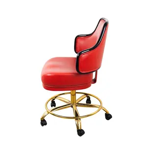YH-Silla de Metal de lujo con rotación de 360 grados para jugadores, máquinas de ranura de Casino, color rojo de la suerte, novedad - Product Image 5