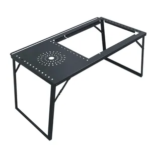 Heavy Duty Combination Unit Board Extendable Detachable Metal Bbq Grill Picnic Stove Portable Outdoor IGT Folding Camping Table