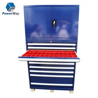 Coffret à outils en acier robuste Powerway, ensemble de boîtes à outils en acier, chariot de rangement d'atelier, chariot de garage, capacité de 150 kg, 3 points